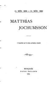 Cover of: Matthias Jochumsson: í tilefni af 70 ára afmaeli hans