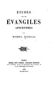 Cover of: Études sur les évangiles apocryphes by Michel Nicolas