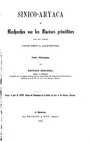 Cover of: Sinico-Aryaca ou recherches sur les racines primitives dans le langues ...