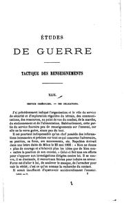 Cover of: Études de guerre. Tactique des renseignements