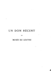 Cover of: Un don récent au Musée du Louvre