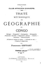 Cover of: Traite methodique de geographie du Congo