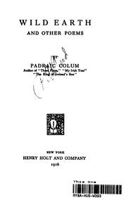 Cover of: Wild Earth and other Poems by Padraic Colum
