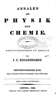 Cover of: Annalen der Physik und Chemie by 
