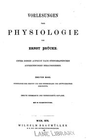 Cover of: Vorlesungen über Physiologie ... v.2, 1876 by Ernst Wilhelm von Brücke
