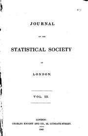 Cover of: Journal of the Statistical Society of London