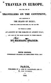 Cover of: Travels in Europe and in the Island of Sicily: With an Account of the Remains of Ancient Italy ...