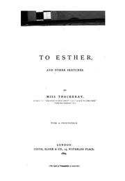 Cover of: To Esther, and Other Sketches