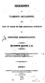 Cover of: Sermons on Various Occasions: And Most of Them on the Principal Subjects of Genuine Christianity