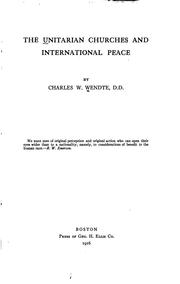 Cover of: The Unitarian Churches and International Peace