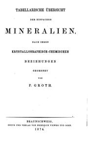 Cover of: Tabellarische Übersicht der einfachen Mineralien: Nach ihren krystallographisch-chemischen ...
