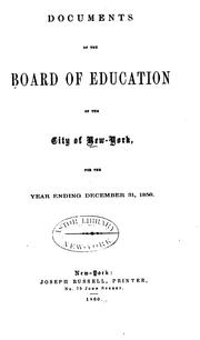 Cover of: Documents of the Board of Education of the City of New York