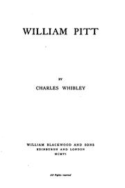 Cover of: William Pitt: By Charles Whibley by Charles Whibley