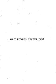 Cover of: Sir Thomas Fowell Buxton, bart by Thomas Binney