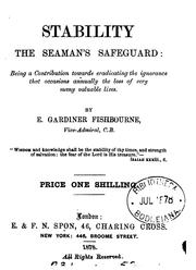 Cover of: Stability, the seaman's safeguard by Edmund Gardiner Fishbourne