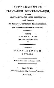 Cover of: Supplementum Plantarum Succulentarum: Sistens Plantas Novas Vel Nuper Introductas, Sive Omissas ...