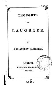 Cover of: Thoughts on laughter, by a chancery barrister [B. Montagu.].