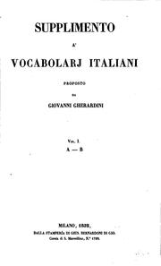 Cover of: Supplimento a' vocabolarj italiani