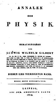 Cover of: Annalen der Physik by 