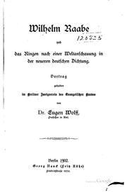 Cover of: Wilhelm Raabe: Und das Ringen nach einer Weltanschauung in der neueren ...