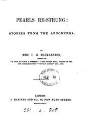 Cover of: Pearls Re-Strung: Stories form the Aprocrypha | 
