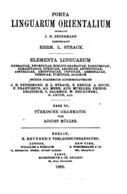 Cover of: Türkische Grammatik mit Paradigmen, Litteratur, Christomathie und Glossar