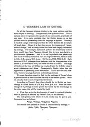 Cover of: 1. Verner's Law in Gothic