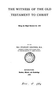 Cover of: The witness of the Old Testament to Christ. Boyle lectures