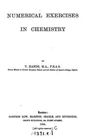 Numerical Exercises in Chemistry by T. Hands
