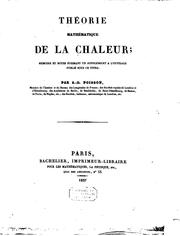 Cover of: Théorie mathématique de la chaleur: mémoire et notes formant un supplément à ...