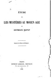 Cover of: Étude sur les mystères au moyen âge