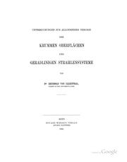 Cover of: Untersuchungen zur allgemeinen Theorie der krummen Oberflächen und geradlinigen Strahlinsysteme