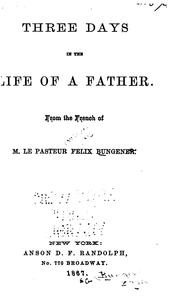 Cover of: Three Days in the Life of a Father