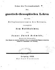 Cover of: Ueber die Verwandtschaft der gnostisch-theosophischen Lehren mit dem Religionssystemen des ...