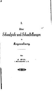 Cover of: Verhandlungen des historischen Verein für Oberpfalz und Regensburg by 