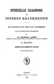 Cover of: Spezielle Diagnose der inneren Krankheiten v. 2 c. 2, 1908