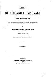 Cover of: Elementi di meccanica razionale: con appendice sui principii fondamentali ...