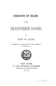 Cover of: Strength of Beams Under Transverse Loads