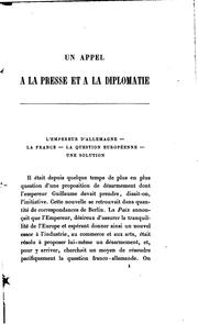 Cover of: Un appel à la presse et à la diplomatie: l'empereur d'Allemagne, la France ...