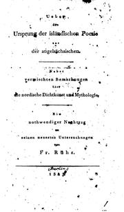 Cover of: Ueber den Ursprung der isländischen Poesie aus der angelsächsischen: Nebst ...