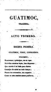 Cover of: GUATIMOC Ó GUATIMOCIN: Tragedia en cinco actos