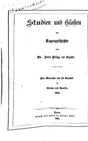 Cover of: Studien und Glossen zur Tagesgeschichte