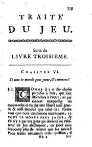 Cover of: Traité du jeu