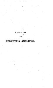 Cover of: Saggio di geometria analitica, trattata con nuovo metodo: opera