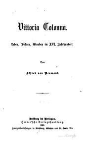 Cover of: Vittoria Colonna: Leben, dichten, glauben im XVI. Jahrhundert