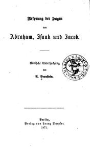 Cover of: Ursprung der sagen van Abraham, Isaac und Jacob