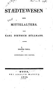 Cover of: Staedtewesen des Mittelalters by Karl Dietrich Hüllmann