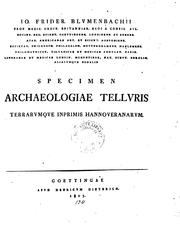 Cover of: Specimen Archaeologiae Telluris Terrarvmqve Inprimis Hannoveranarvm by Johann Friedrich Blumenbach