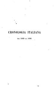 Cover of: Cronologia italiana dal 1869 al 1896 by 