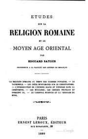 Cover of: Études sur la religion romaine et le moyen âge oriental